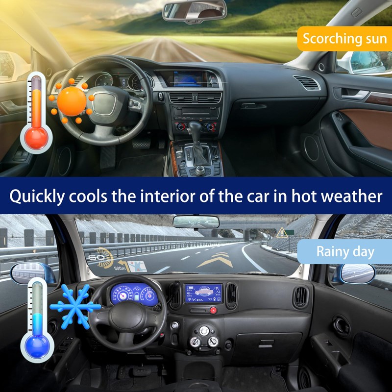 Jisrcha Sun Protection Car Windscreen with 10 Arms, Foldable Car
