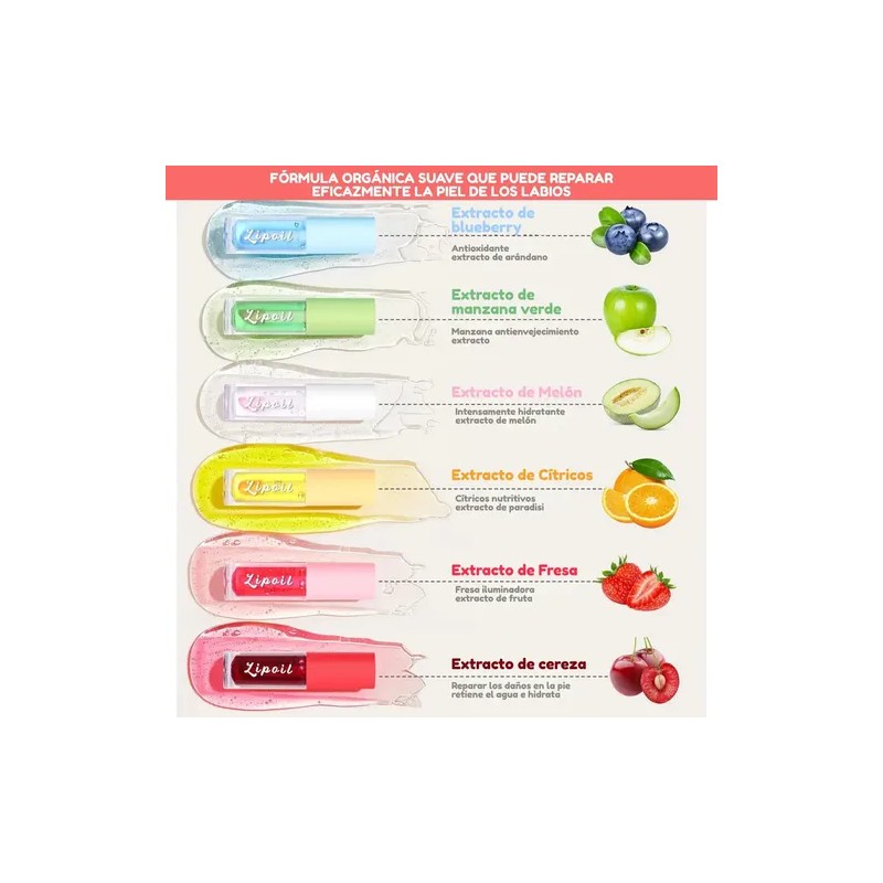 Gloss Hidratante Aroma Lip Essence Oil Brillo Labial