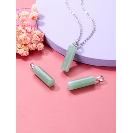 Jovivi Healing Crystal Necklace for Women Natural Green Aventurine Gemstone Cylinder Crystal Pendant Necklace Womens Ladies Necklace Crystal Jewellery Gifts for Her Christmas Birthday