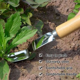 BAOSROY Unkrautstecher Edelstahl,3pcs Unkrautstecher,Manueller Unkrautjäter,Wurzeljäter mit Holzgriff,Edelstahl Unkrautstecher Gartengeräte,Manueller Weeder zum Graben,Jäten,Lösen