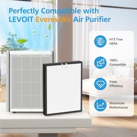 EverestAir Replacement Filter Compatible with Levoit EverestAir/EverestAir-P Air Purifier, 3-In-1 True HEAP with Activated Carbon Filter, EverestAir-RF Filter for Home Large Room, 2 Pack