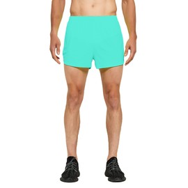DEMOZU - Pantalones cortos de neón de 3 pulgadas para hombre, de secado rápido, para entrenamiento, gimnasio, maratón, con forro, Menta, azul, Large