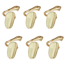 6PCS Gold Women Lady Fashion Retro Metal Nail Finger Ring Fingernail Protective Cap Cover Tip Rings Nail Art Charm Decorations Fingertip Claw for Cosplay
