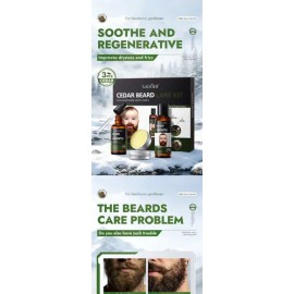 Set De 3 Piezas Cedar Beard Care Para Hombre: Hidratante Par