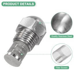 M METERXITY 2-Pack Mist Nozzle 1/4BSPT 0.8mm Orifice Dia Stainless Steel Filter Spray Tip with Sealing Tape for Cooling/Cleaning/Coating/Garden Watering Outdoor Fine Misting Nozzle