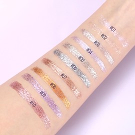 CHSEEO 10 Colours Liquid Eyeliner Set, Long Lasting Waterproof Durable Quick Drying Colourful Eyeliner, Gold Silver Metallic Colorful Makeup Gift for Women Wedding Party Festival - C