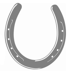 Horseshoe Set of 3 Horse Pony Stickers for Car Sticker Decor Horseshoe Iron Horse Film (K040 Medium Grey)