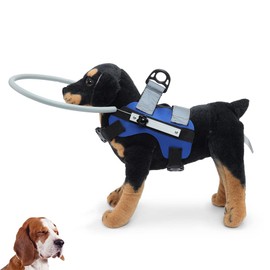 QingYi Blind Dog Halo,Adjustable Blind Dog Harness,Blind Dog Bumper to Protect Cats and Dogs with Blindness, Blurred Vision, Sick Eyes from Collision (M)