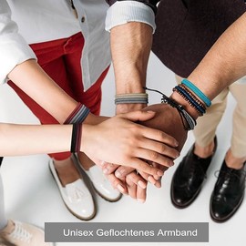 TempBeau Armband aus Segeltau für Herren Damen, Surferarmband Handgemacht Surfer Armband für Männer & Frauen, Einstellbar Geflochtenes Armbänder Bracelet Nautic Seil für Alltag Outdoor, Schwarz