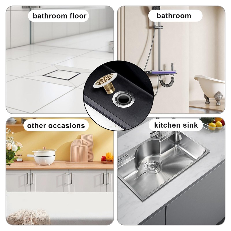 Floor Drain Core, HERKINDNESS Odour Trap Floor Drain with Rubber