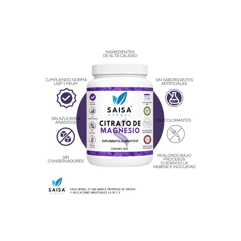 Citrato de Magnesio 1 kg y Citrato de Potasio 1