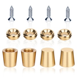 4 PCS Brass Cutting Board Feet with Silicone Anti-Slip Pads, Stainless Steel Screws and Brass Self-Tapping Screws for Cutting Boards, Cabinets, Sofas and Chairs and Other Furniture （Cone-Shaped）