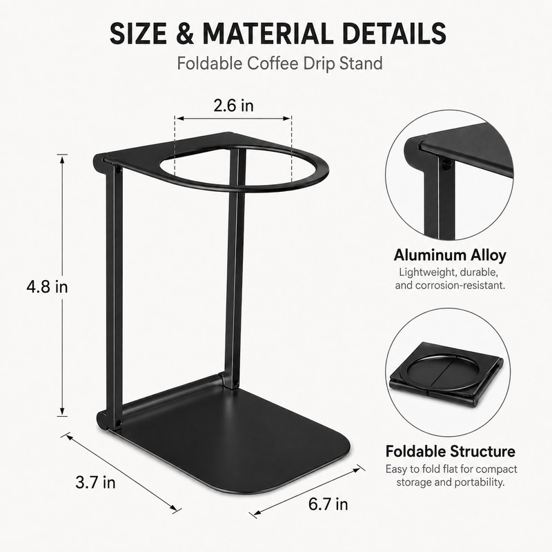 Foldable Coffee Drip Stand for Pour Over Brewing – Portable