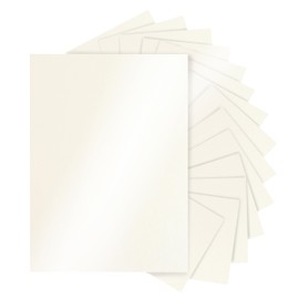 Silunkia 120 Sheets Beige Shimmer Cardstock 8.5 x 11 Off White Paper, 250gsm/92lb Premium Glossy Paper Card Stock for Cards Making, Greeting Cards, Wedding Invitations, Anniversaries, Business Cards