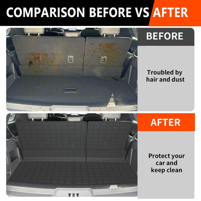 powoq Trunk Mat Compatible with 2018-2024 Ford Expedition/Lincoln Navigator 3rd