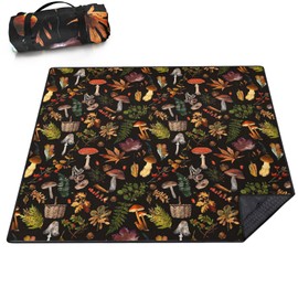 Wruzbxcn Picnic Blanket Waterproof Picnic Beach Blanket Waterproof Sandproof Foldable Portable Travel Large Mushroom Picnic Blanket for Outdoor Camping,Beaches,Parks -Mushroom 80" X 80"