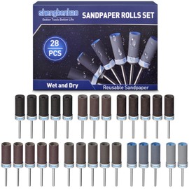 Sanding Drums Sandpaper Sticks Set for Rotary Tools, 180/240/320/600/1000/1500/2000 Grits Different Meet More Needs for Metal Rust Removal/Stone Grinding/Jade Polishing-Sanding Bits Tool Accessories