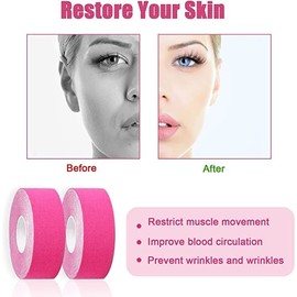 Anti Wrinkle Tape,1Roll Facial Myofascial Lift Tape,Myofascial Face Tightening Tape,Face Lifting Tape,Anti Wrinkle Patches Face Toning Tape,Face Eye Neck Lift Tape,Anti Wrinkle Tape for Women Skin