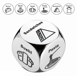 5 PCS Food Decision Date Decision Dice Set, Metal Dice Game Gift for Couples Her Him Girlfriend Boyfriend on Anniversary Valentines Day Date Night