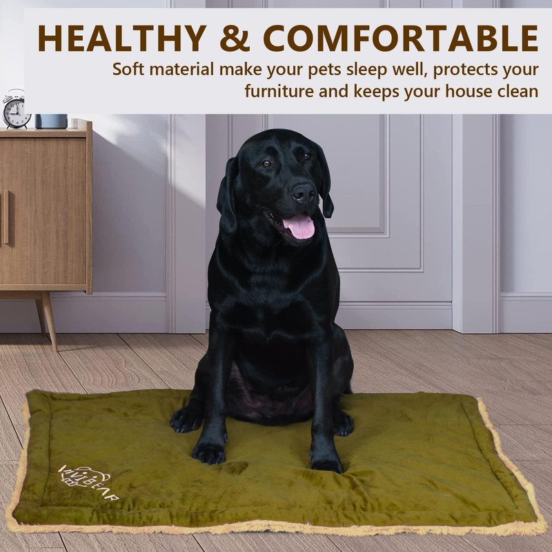 OCSOSO Washable Soft Plush Reversible Dog Crate Bed for Indoor