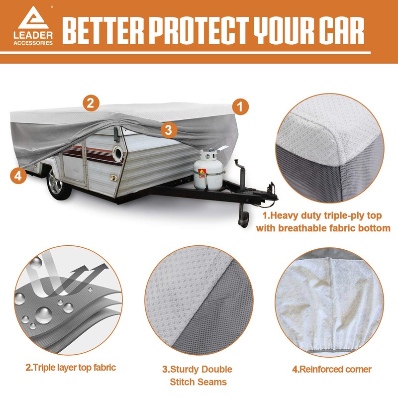 Leader Accessories Pop up Folding Camper Cover Fits up to