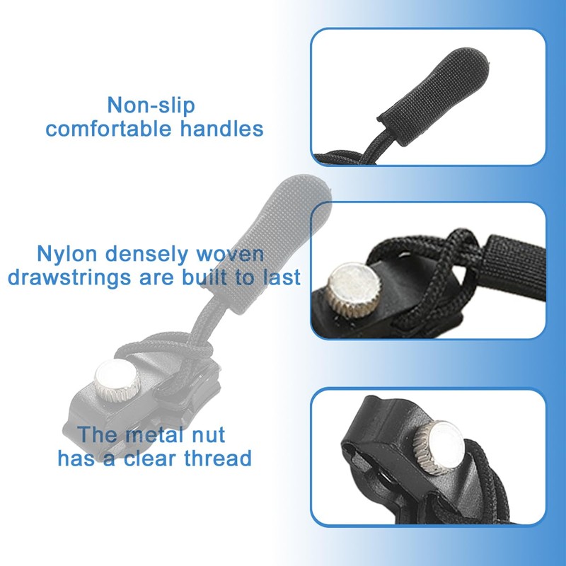 Zipper Repair Kit, Luggage, Backpacks, Jackets Replacement Zip Puller, Removable