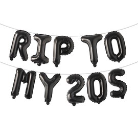 Rip to My 20s 30s Balloons Rip Twenties Thirties Balloons Birthday Decoration 30 40 Birthday Gift Death to My 30s Banner Funeral for My Youth 40th Birthday Decoration (RIP TO MY 20S Black)
