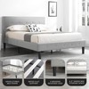 Decoro Cambridge Upholstered Wooden Platform Bed Frame with Headboard, Queen,