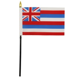 Hawaii Table Flag 4'' x 6'' - US state of Hawaii Desk Flag 15 x 10 cm - golden spear top - Drapeau Hawaii AZ FLAG