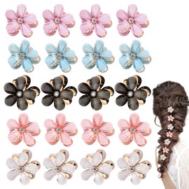 Pack of 20 Flower Hair Clips, Cute Mini Hair Spirals Clip, Small, Flower Hair Clip, Non-Slip Flower Hair Clips, Decorative Hair Accessories for Everyday Party, Wedding and Beach Party, Pool, Holiday