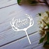 Decoración para tarta de cumpleaños de Antlers (acrílico plateado espejo)