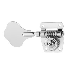 DIAO79NI 1L Vintage Open Gear Bass Tuner Machine Head Tuning Keys Pegs Set Left Hand for Jazz Precision P Bass Replacement, Chrome