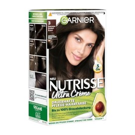 Garnier Nutrisse Creme Ultra Permanent Nourishing Hair Colour, with Beneficial Fruit Oils, Dye with 8-Week Hold, 030 Espresso