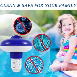 Chlorine Dispenser, Floating Chlorine Dispenser for Hot Tub Pool Chlorine Floater, Stretchable Tablet Dispenser Chlorine Dispenser for Swimming Pool Paddling Pool Lazy Spa Water Parks(5 Inch)