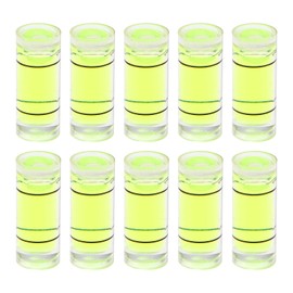 HARFINGTON 10pcs Small Cylindrical Bubble Level Vials 6x15mm PMMA Mini Horizontal Bubble Spirit Level Measuring Layout Tools for RV TV Picture Frame Hanging Tool Leveler