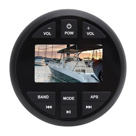 ciciglow Bluetooth Marine Boat Radio Receiver, Marine Gauge Stereo System, HD LCD Display, 45 x 4 Watts, AM FM Tuner MP3 AUX in USB Built in EQ, Track Search,