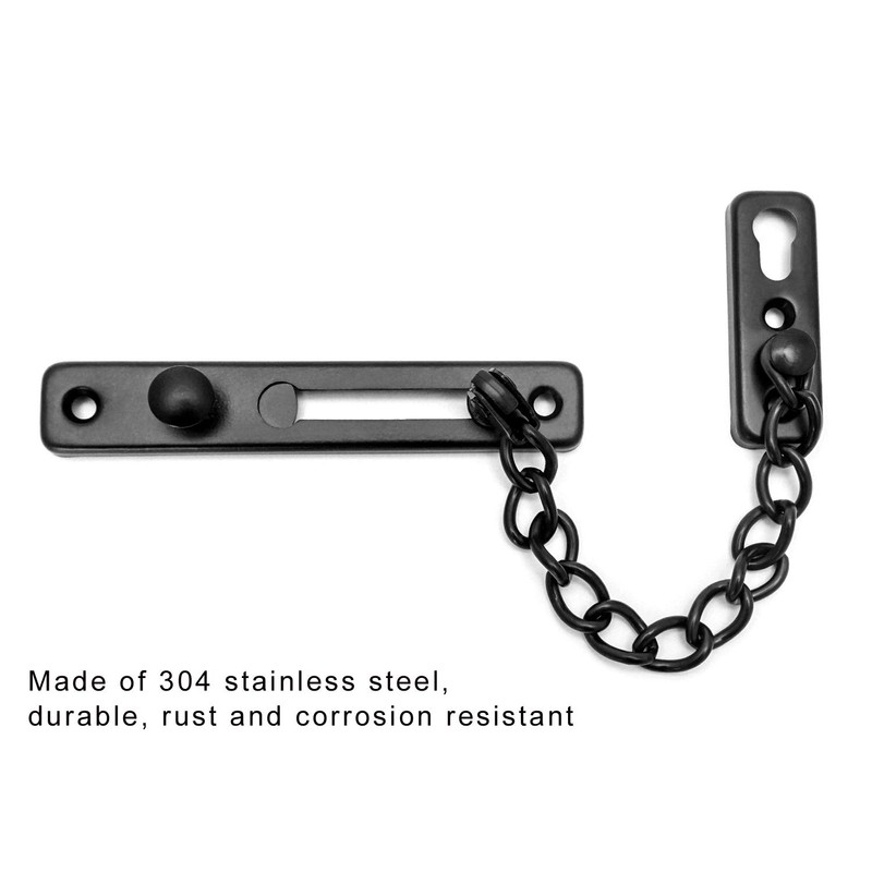 QWORK® Pack of 2 Chain Lock with Screws, Stainless Steel