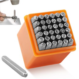 37-Piece Punch Numbers Alphabet Set, 3 mm Impact Numbers Alphabet A-Z and Numbers 0-9, Metal Punch Stamp, Impact Stamp Set Made of Hardened Steel for Stamping Metal Plastic Wood Leather DIY