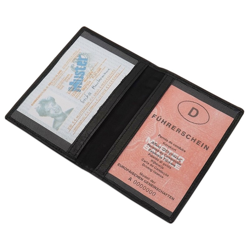 Genuine Leather ID Card Holder with 2 Compartments in Calf