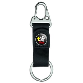 GRAPHICS & MORE Not Today Satan Cross Christian Religious Keychain with Leather Fabric Belt Clip-On Carabiner
