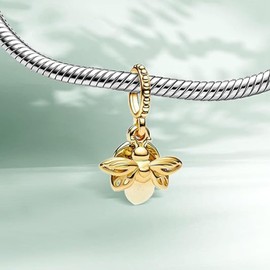 TAORUI Glow-in-the-dark Firefly Dangle Charm for Women Bracelets Necklaces in 925 Sterling Silver with Cubic Zirconia,Mother's Day Graduation Gifts for Her Women