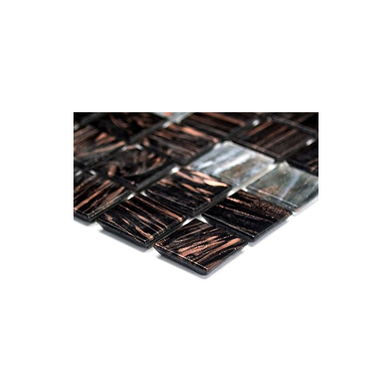 Mosaic Network Mosaic Tile Square Gold Silk Dark Grey Shimmer