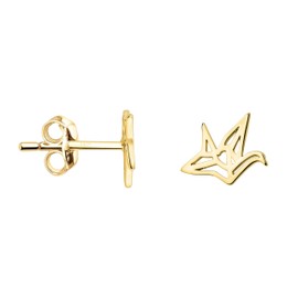 SOFIA MILANI - Women's Earrings 925 Silver - Stud Earrings as Bird Origami, Yellow Gold, No Gemstone