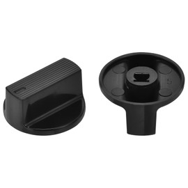 sourcing map 2 Pcs Rotary Potentiometer Knob 6mm Hole Raised D Shaft, 0.7" H x 1.3" Dia Black Plastic Volume Knobs Cap for Electrical Switch, Volume Control Knob