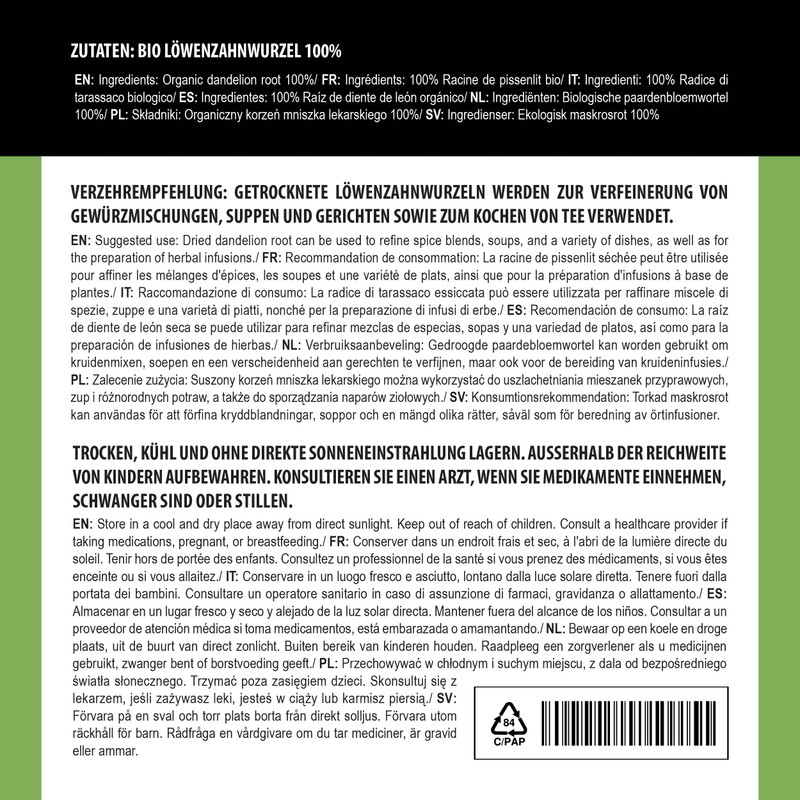 Alpi Nature Organic Dandelion Root Tea 100 g, Organic Dandelion