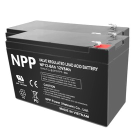 NPP 12V-8Ah (F1, 2Pcs) 12V 8Ah Rechargeable Sealed Lead Acid 12V 8Ah Battery for Home Alarm Security System Verizon FiOS Systems
