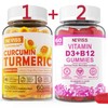 NEVISS 3 Pack Turmeric Curcumin + Vitamin D3 & B12