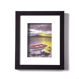 Muzilife 8x10 Shadow Box Frame Wood 3D Picture Frame with Glass Cover, Display Case with Mat for Wall-Hanging or Free-Standing Picture Showcase, Black