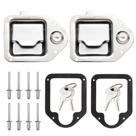 MMXIANG Truck Tool Box Latch Stainless Steel Toolbox Paddle Lock Replacement Handle 4-3/8inch x 3-1/4inch Paddle Keys for Truck, RV, Trailer, UTV, ATV Box (2 Pack)