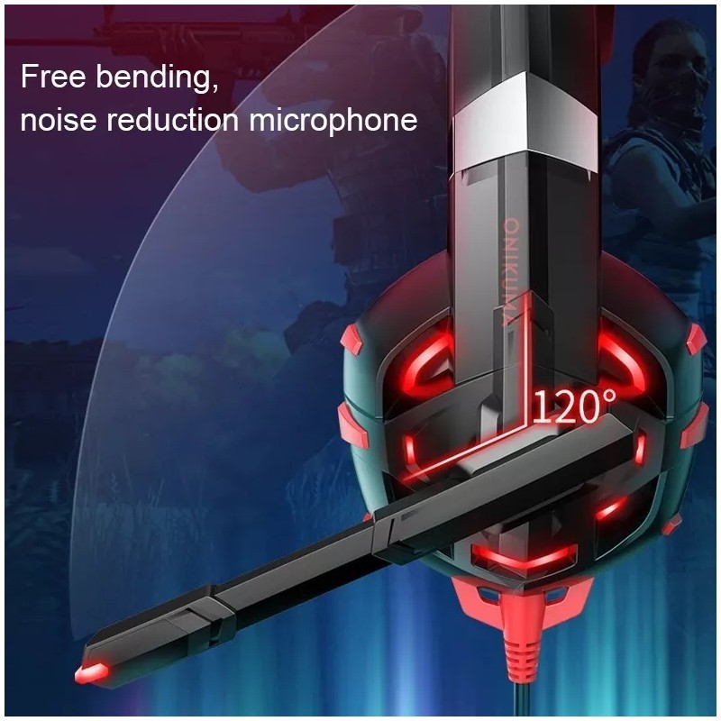 ONIKUMA K2 Pro wired Luminous Computer Gaming Headset (Black Blue)